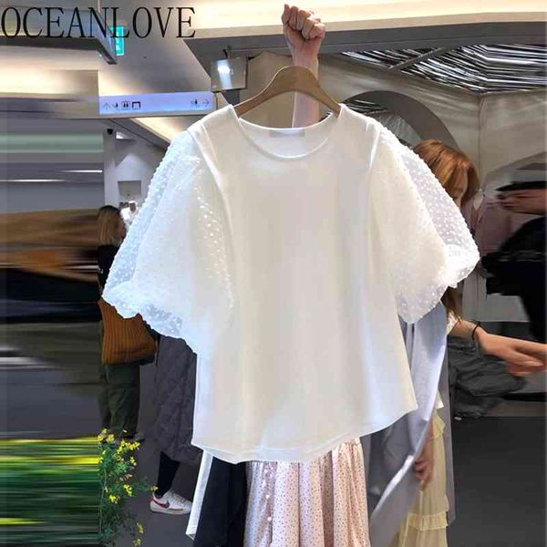 mesh polka dot solid women t shirt summer short sleeve korean fashion t-shirt ins patchwork tee 14236 210415, White
mesh polka dot solid women t shirt summer short sleeve korean fashion t-shirt ins patchwork tee 14236 210415, White