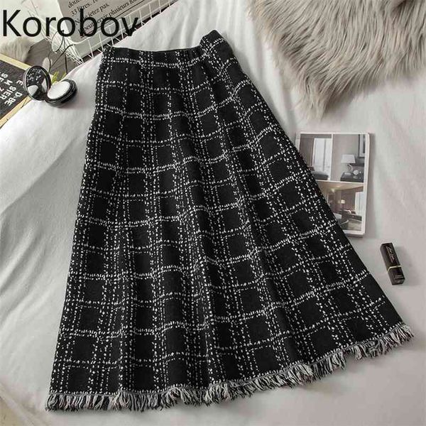 korobov plaid skirts women hem tassel knitted mid calf high waist skirt female a line new fashion vintage bottoms faldas mujer 210430, Black
korobov plaid skirts women hem tassel knitted mid calf high waist skirt female a line new fashion vintage bottoms faldas mujer 210430, Black