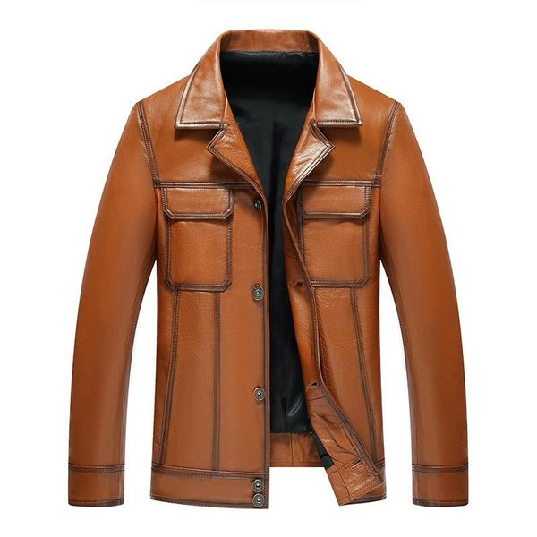 men's leather & faux jacket vintage genuine men coat spring autumn cow jackets jaqueta de couro 18-88058 yy505, Black
men's leather & faux jacket vintage genuine men coat spring autumn cow jackets jaqueta de couro 18-88058 yy505, Black
