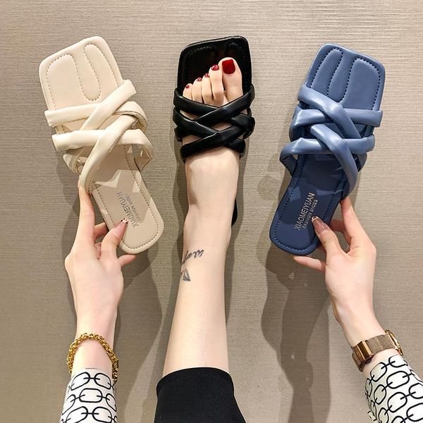 slippers female shoes womens outdoor luxury slides cross-tied low platform 2021 designer beach flat rubber pu fashion basic, Black
slippers female shoes womens outdoor luxury slides cross-tied low platform 2021 designer beach flat rubber pu fashion basic, Black