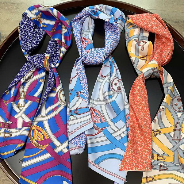 new wind belt lock double layer printing twill satin women's long silk scarf 2rbg, Blue;gray
new wind belt lock double layer printing twill satin women's long silk scarf 2rbg, Blue;gray
