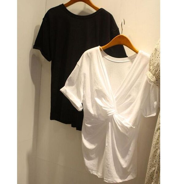 summer women's shirt korean style retro solid color v-neck t-shirt loose commuter female slimming shirts, White
summer women's shirt korean style retro solid color v-neck t-shirt loose commuter female slimming shirts, White