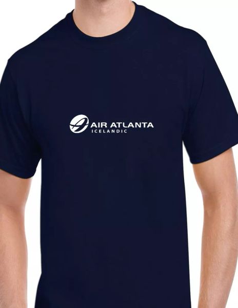 air atlanta icelandic white logo iceland airline navy blue cotton t-shirt, White;black
air atlanta icelandic white logo iceland airline navy blue cotton t-shirt, White;black