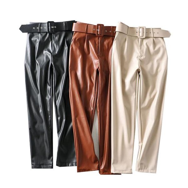 women's pants & capris 2021 autumn and winter urban casual fashion solid color with fur leather loose slim belt, Black;white
women's pants & capris 2021 autumn and winter urban casual fashion solid color with fur leather loose slim belt, Black;white
