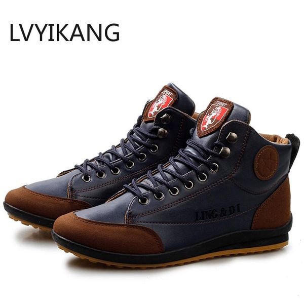 boots men spring autumn waterproof leather shoes men's ankle lace up man plus size 38-46, Black
boots men spring autumn waterproof leather shoes men's ankle lace up man plus size 38-46, Black