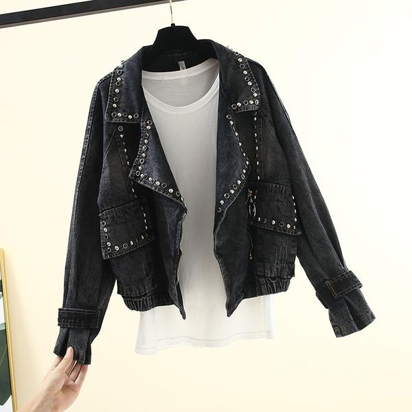women's jackets harajuku oversized denim jacket rivets boyfriend casual student outerwear coat vintage loose black jeans streetwear, Black;brown
women's jackets harajuku oversized denim jacket rivets boyfriend casual student outerwear coat vintage loose black jeans streetwear, Black;brown