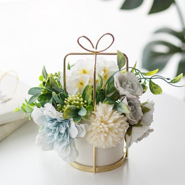 decorative flowers & wreaths nordic simulation flower set ceramic golden vase rose artificial plants potted home party villa living room dec
decorative flowers & wreaths nordic simulation flower set ceramic golden vase rose artificial plants potted home party villa living room dec