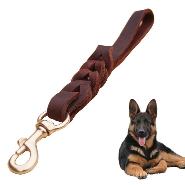 dog collars & leashes braided real leather short leash one step traction belt explosion-proof walking training lead for medium large big
dog collars & leashes braided real leather short leash one step traction belt explosion-proof walking training lead for medium large big