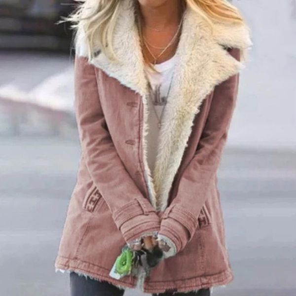women's jackets women winter long sleeve faux denim jacket vintage lapel single breasted coat thicken warm plush lined loose outerwear, Black;brown
women's jackets women winter long sleeve faux denim jacket vintage lapel single breasted coat thicken warm plush lined loose outerwear, Black;brown