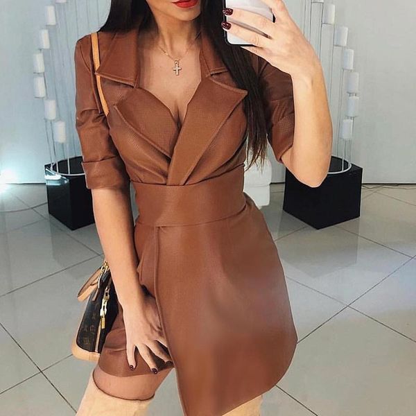 casual dresses women high waist pu dress ladies short bodycon mini female half sleeve spring autumn leather vestidos, Black;gray
casual dresses women high waist pu dress ladies short bodycon mini female half sleeve spring autumn leather vestidos, Black;gray