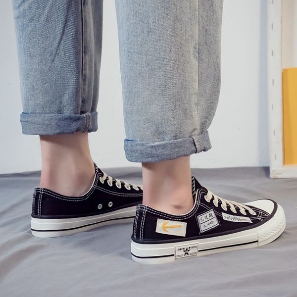 2021 fashion canvas low korean version trend easy to match youth spring men's student board sho, Black
2021 fashion canvas low korean version trend easy to match youth spring men's student board sho, Black