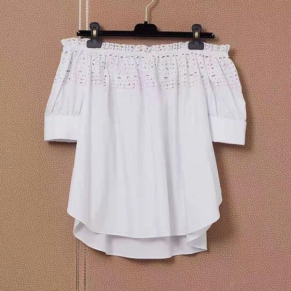 women's blouses & shirts 100%cotton 2021 autumn style women slash neck hollow out embroidery short sleeve casual loose blouse whit, White
women's blouses & shirts 100%cotton 2021 autumn style women slash neck hollow out embroidery short sleeve casual loose blouse whit, White