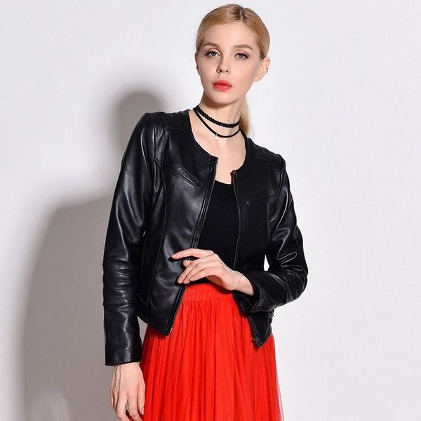 women's leather & faux 200% streetwear real coat female natural sheepskin women moto genuine jacket winter autumn coats 2066, Black
women's leather & faux 200% streetwear real coat female natural sheepskin women moto genuine jacket winter autumn coats 2066, Black