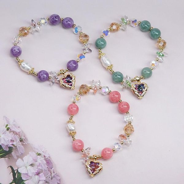 charm bracelets fresh romantic heart of the sea bracelet female student pearl zircon elastic crystal for woman jewelry, Golden;silver
charm bracelets fresh romantic heart of the sea bracelet female student pearl zircon elastic crystal for woman jewelry, Golden;silver