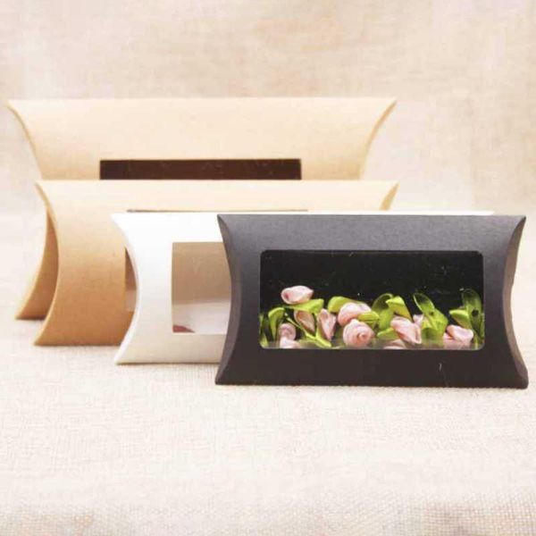 gift wrap diy blank paper box, large pillow box with clear pvc window,kraft/white/black window for candy 20pcs
gift wrap diy blank paper box, large pillow box with clear pvc window,kraft/white/black window for candy 20pcs