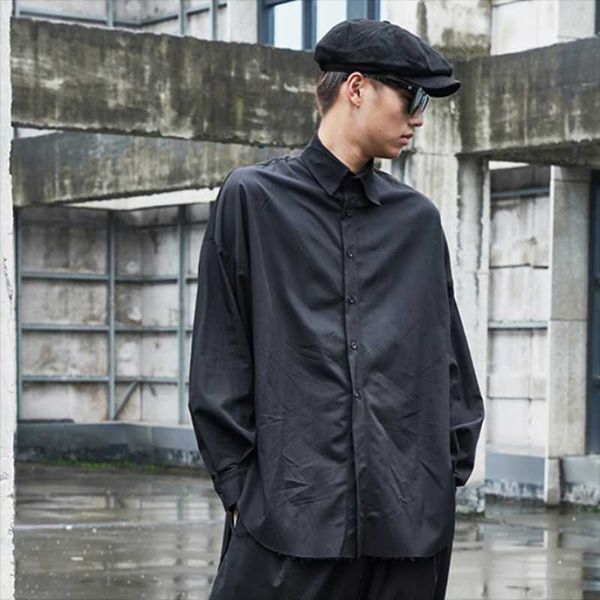 men's casual shirts long sleeve shirt spring and autumn dark front short back fashion trend loose large size, White;black
men's casual shirts long sleeve shirt spring and autumn dark front short back fashion trend loose large size, White;black