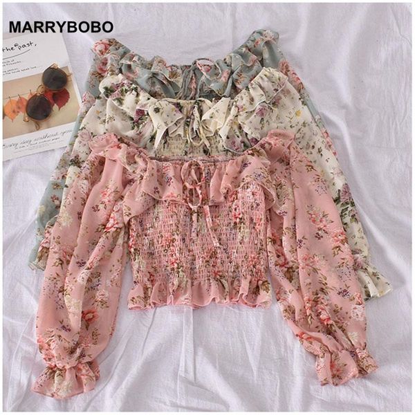 women's blouses & shirts 2021 summer women floral print white blouse shirt off shoulder ruffle casual long flare sleeve