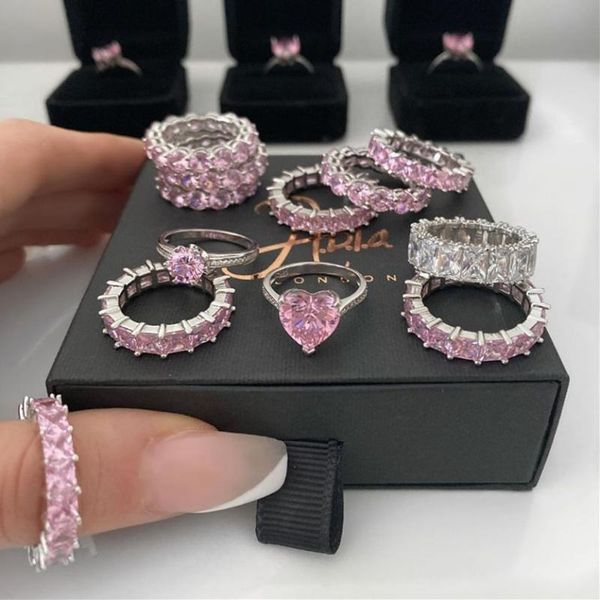 luxury fashion 925 sterling silver pink engagement wedding band eternity ring for women christmas gift z2 cluster rings, Golden;silver
luxury fashion 925 sterling silver pink engagement wedding band eternity ring for women christmas gift z2 cluster rings, Golden;silver