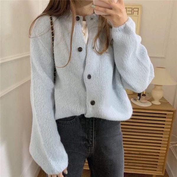 women's knits & tees trendy spring women sweater casual single breasted knitted female o-neck cardigans loose fit ladies short knitwear, White
women's knits & tees trendy spring women sweater casual single breasted knitted female o-neck cardigans loose fit ladies short knitwear, White