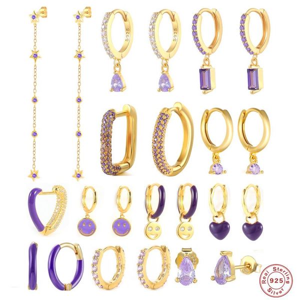 hoop & huggie aide 925 sterling silver dainty purple zircon series earrings for women 2021 trend enamel heart pendant pendiente, Golden;silver
hoop & huggie aide 925 sterling silver dainty purple zircon series earrings for women 2021 trend enamel heart pendant pendiente, Golden;silver