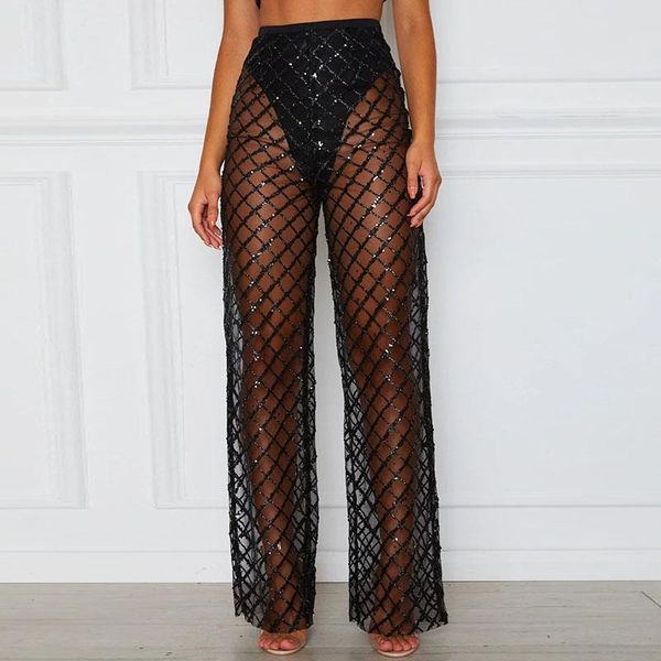 plaid beach mesh sheer womens pant wide leg transparent see through sea holiday cover up bikini trouser, Black;white
plaid beach mesh sheer womens pant wide leg transparent see through sea holiday cover up bikini trouser, Black;white