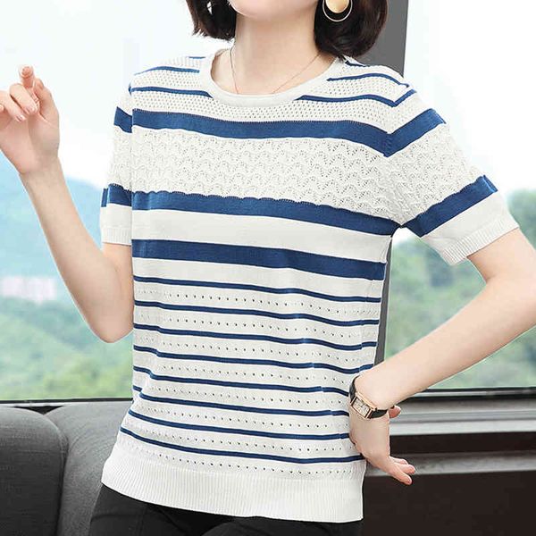 women's t-shirt thin t women hollow out tshirt summer striped knitted female woman clothes tee femme camisas mujer v6rk, White
women's t-shirt thin t women hollow out tshirt summer striped knitted female woman clothes tee femme camisas mujer v6rk, White