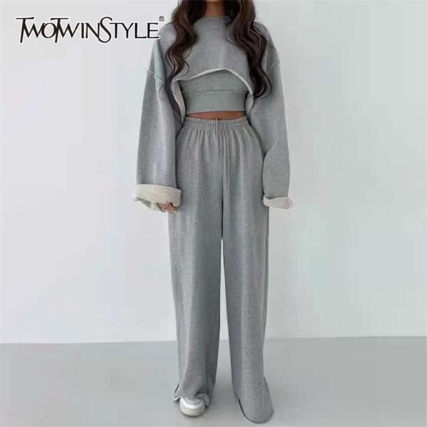 twotwinstyle white three piece set for women o neck long sleeve sleeveless vest wide leg pants female casual sets 210925
twotwinstyle white three piece set for women o neck long sleeve sleeveless vest wide leg pants female casual sets 210925