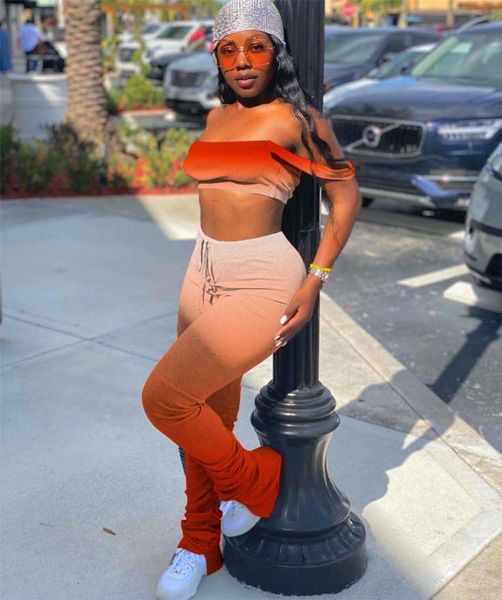 gradient two piece set women festival clothing crop stacked leggings pants club birthday outfits matching sets, White
gradient two piece set women festival clothing crop stacked leggings pants club birthday outfits matching sets, White