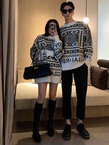 women's sweaters lovers wear spring and fall retro geometric striped thick female sweater outwear mid-length korean 1bf5, White;black
women's sweaters lovers wear spring and fall retro geometric striped thick female sweater outwear mid-length korean 1bf5, White;black