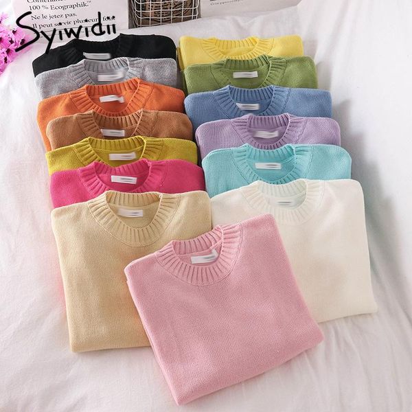 women's sweaters syiwidii sweater women clothes autumn winter 2021 korean fashion long sleeve o-neck casual loose black pink, White;black
women's sweaters syiwidii sweater women clothes autumn winter 2021 korean fashion long sleeve o-neck casual loose black pink, White;black