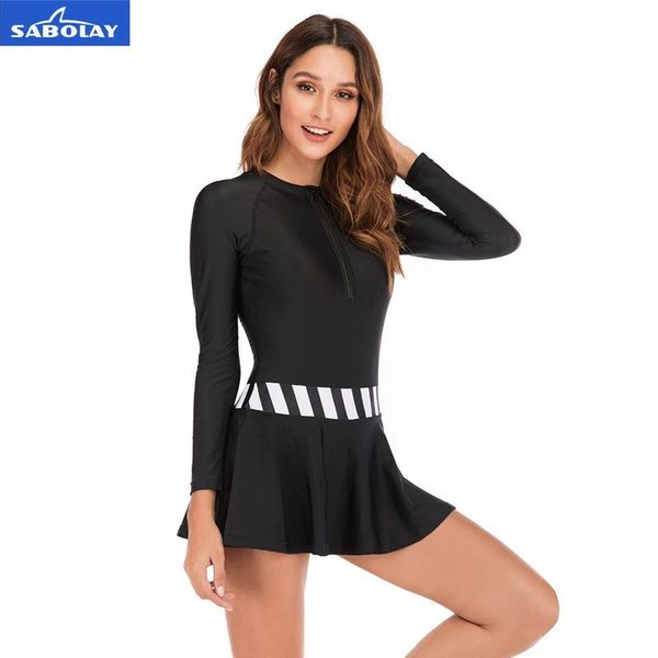 one-piece suits sabolay women long sleeve rash guards swimsuit shirt brief swimwear dresses bathing suit summer beach swimming elastic skirt
one-piece suits sabolay women long sleeve rash guards swimsuit shirt brief swimwear dresses bathing suit summer beach swimming elastic skirt