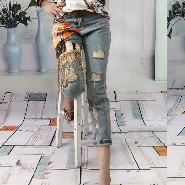 women's jeans 2021 vintage y2k sequins bronzing beaded women tassel hole ripped boyfriend pencil pants beauty denim harem, Blue
women's jeans 2021 vintage y2k sequins bronzing beaded women tassel hole ripped boyfriend pencil pants beauty denim harem, Blue