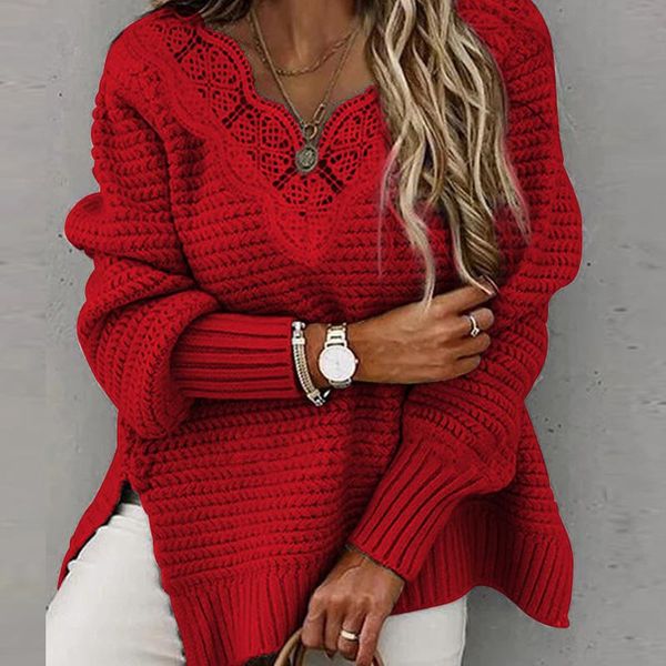 women's sweaters 2021 women knitted elegant chic pullover autumn winter sweater casual long sleeve v neck patchwork lace jumpers, White;black
women's sweaters 2021 women knitted elegant chic pullover autumn winter sweater casual long sleeve v neck patchwork lace jumpers, White;black