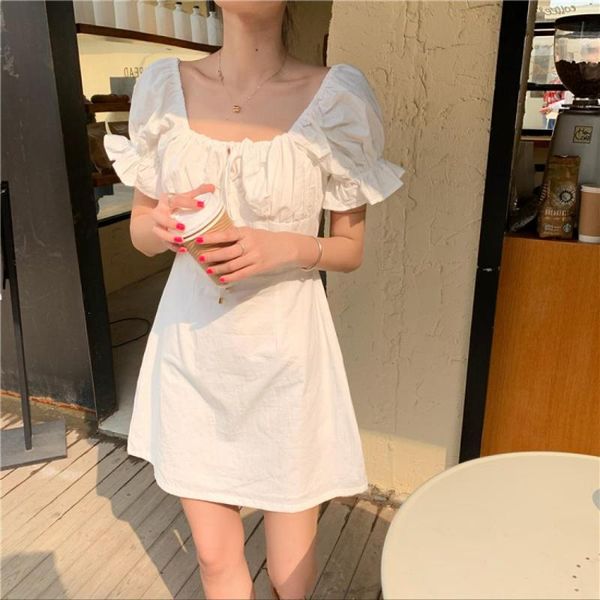 casual dresses dress 2021 femme square neck and lace up waist white color short sleeve women summer cute twill for girl, Black;gray
casual dresses dress 2021 femme square neck and lace up waist white color short sleeve women summer cute twill for girl, Black;gray