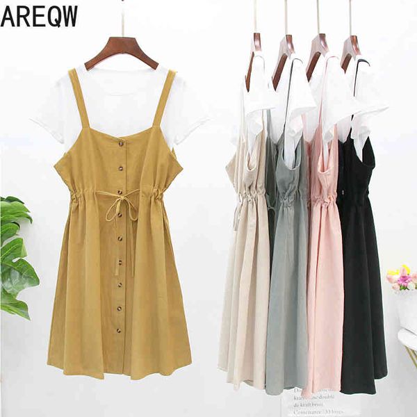 summer style college wind linen cotton waist belt buttoned sleeveless sling dress two-piece female 210507, Black;gray
summer style college wind linen cotton waist belt buttoned sleeveless sling dress two-piece female 210507, Black;gray