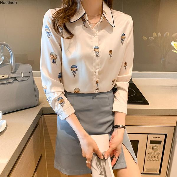 women's blouses & shirts long-sleeved blouse printed lapel loose fashion casual summer korean shirt houthion, White
women's blouses & shirts long-sleeved blouse printed lapel loose fashion casual summer korean shirt houthion, White