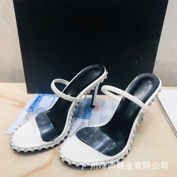 thin high-heeled sandals women's summer same high-heeled open toe transparent rhinestone one-sided belt sandals, Black
thin high-heeled sandals women's summer same high-heeled open toe transparent rhinestone one-sided belt sandals, Black