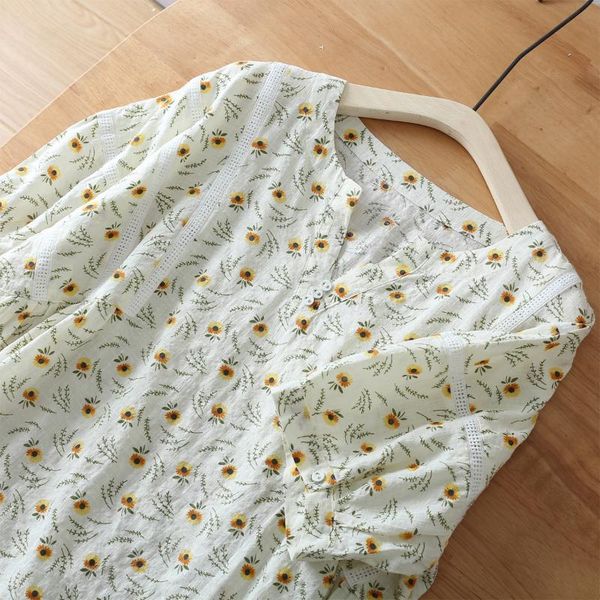 women's blouses & shirts summer fresh printing v-neck thin short sleeve floral shirt casual wear, White
women's blouses & shirts summer fresh printing v-neck thin short sleeve floral shirt casual wear, White