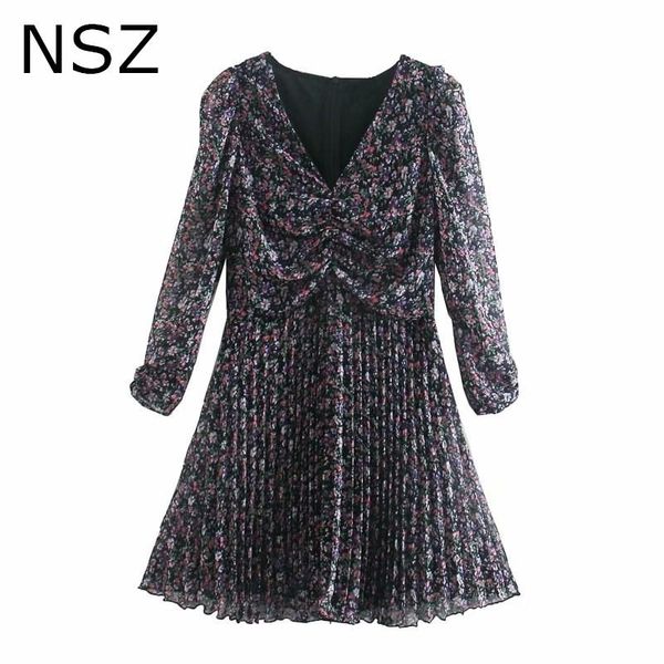 women floral print chiffon pleated mini dress ruffles fashion vintage v neck casual ladies short dresses, Black;gray
women floral print chiffon pleated mini dress ruffles fashion vintage v neck casual ladies short dresses, Black;gray