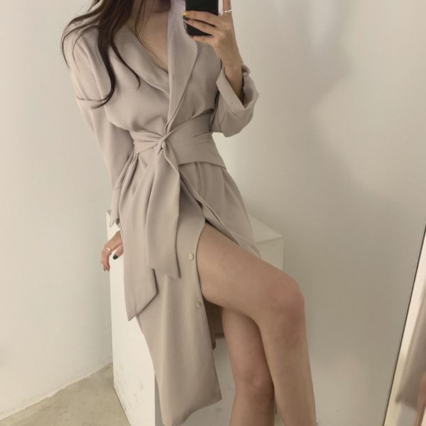 women's autumn v-neck casual dresses solid fashion sashes split office lady elegant long sleeve vestidos 210520, Black;gray
women's autumn v-neck casual dresses solid fashion sashes split office lady elegant long sleeve vestidos 210520, Black;gray