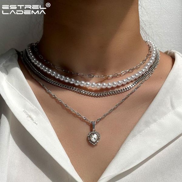 chains fashion multi-layer heart crystal imitation pearl beaded necklace for women silver color twisted chain necklaces jewelry gifts
chains fashion multi-layer heart crystal imitation pearl beaded necklace for women silver color twisted chain necklaces jewelry gifts