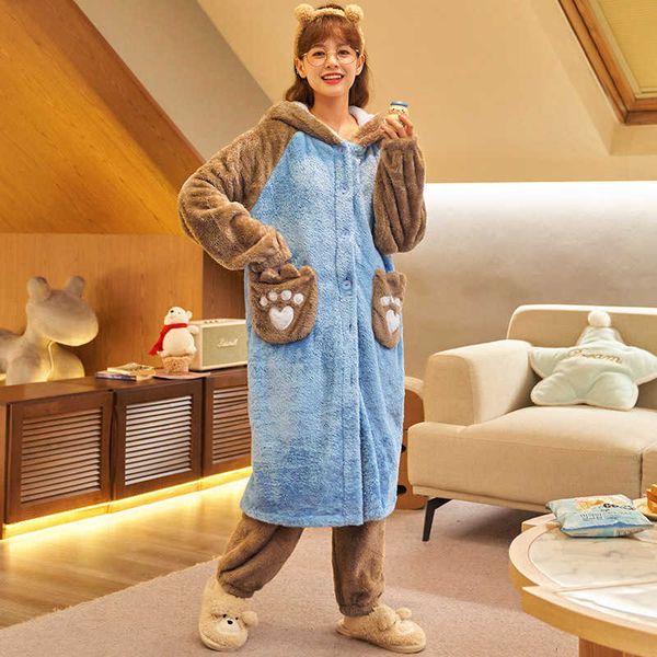 pajamas female autumn and winter flannel plush thickened nightgown long cartoon lovely coral velvet home suit 2622 womens underwear, Black;red
pajamas female autumn and winter flannel plush thickened nightgown long cartoon lovely coral velvet home suit 2622 womens underwear, Black;red