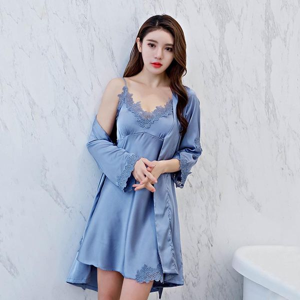 women's sleepwear sky blue women 2pcs lace floral robe sets v-neck nightgown kimono bride dressing gown loose summer rayon home skirt, Black;red
women's sleepwear sky blue women 2pcs lace floral robe sets v-neck nightgown kimono bride dressing gown loose summer rayon home skirt, Black;red