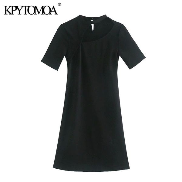 women chic fashion hollow out buttons decorate mini dress vintage o neck short sleeve slim female dresses mujer 210416, Black;gray
women chic fashion hollow out buttons decorate mini dress vintage o neck short sleeve slim female dresses mujer 210416, Black;gray