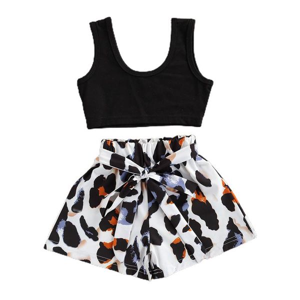 kids baby girls summer fashion 2-piece outfit set sleeveless square collar + leopard bow shorts for children clothing sets, White
kids baby girls summer fashion 2-piece outfit set sleeveless square collar + leopard bow shorts for children clothing sets, White