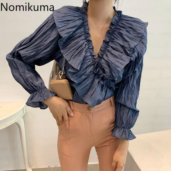 nomikuma ruffle patchwork v neck shirts women solid color long sleeve female casual vintage blouse korean chic blusas mujer women's bl, White
nomikuma ruffle patchwork v neck shirts women solid color long sleeve female casual vintage blouse korean chic blusas mujer women's bl, White