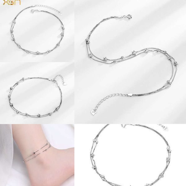 korean new concept s925 sterling fashion sier women's version sweet double layer round bead star anklet temperament personality foot, Red;blue
korean new concept s925 sterling fashion sier women's version sweet double layer round bead star anklet temperament personality foot, Red;blue