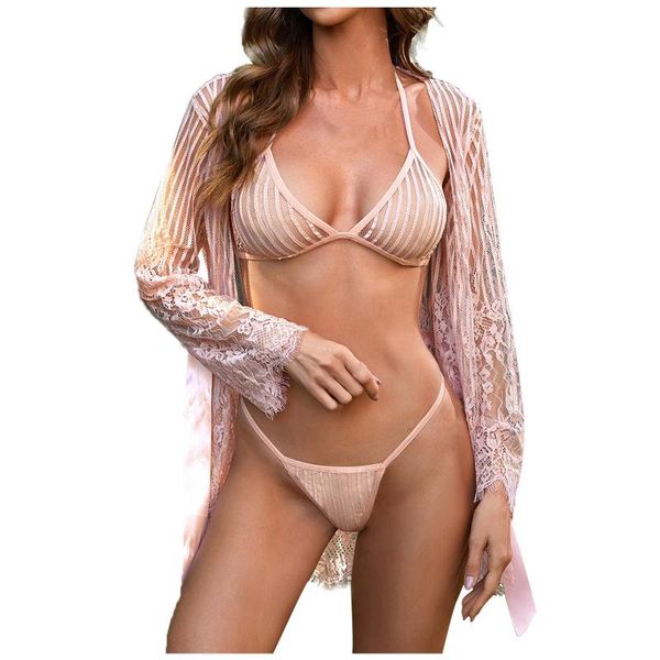 bras sets 3pc lingerie women lace stripe perspective bra thong coat temptation set underwear porno female erotic lenceria bobydoll, Red;black
bras sets 3pc lingerie women lace stripe perspective bra thong coat temptation set underwear porno female erotic lenceria bobydoll, Red;black