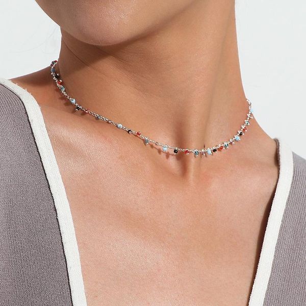 pendant necklaces vsnow vintage gold color stone beads choker collar necklace for women bohemian red blue handmade jewelry, Silver
pendant necklaces vsnow vintage gold color stone beads choker collar necklace for women bohemian red blue handmade jewelry, Silver