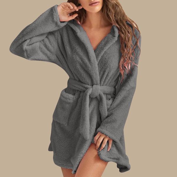 women's sleepwear women kimono robes soft plush fleece hooded nightgown bathrobe long sleeve warm casual winter pajamas lounge robe wit, Black;red
women's sleepwear women kimono robes soft plush fleece hooded nightgown bathrobe long sleeve warm casual winter pajamas lounge robe wit, Black;red